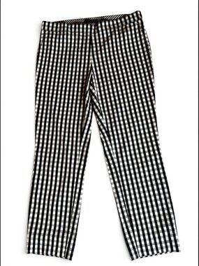 Lafayette 148 New York Manhattan Gingham Check Ankle Pants Size 4
